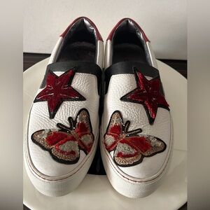 Iceberg White and Red Star Sneakers